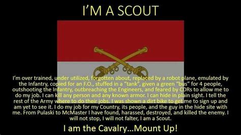 Skill Level 1 Performs duties as crewmember, operates, and performs operator. . Army cavalry scout motto